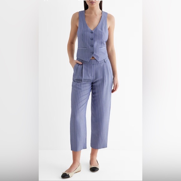 Set of 2, NWT Express Pinstripe Blazer Vest & Stylist Mid Rise Ankle Pan… - Picture 1 of 11